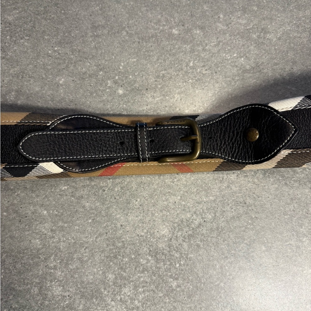 Burberry Black and Cream Checkered Belt - Picture 3 of 5